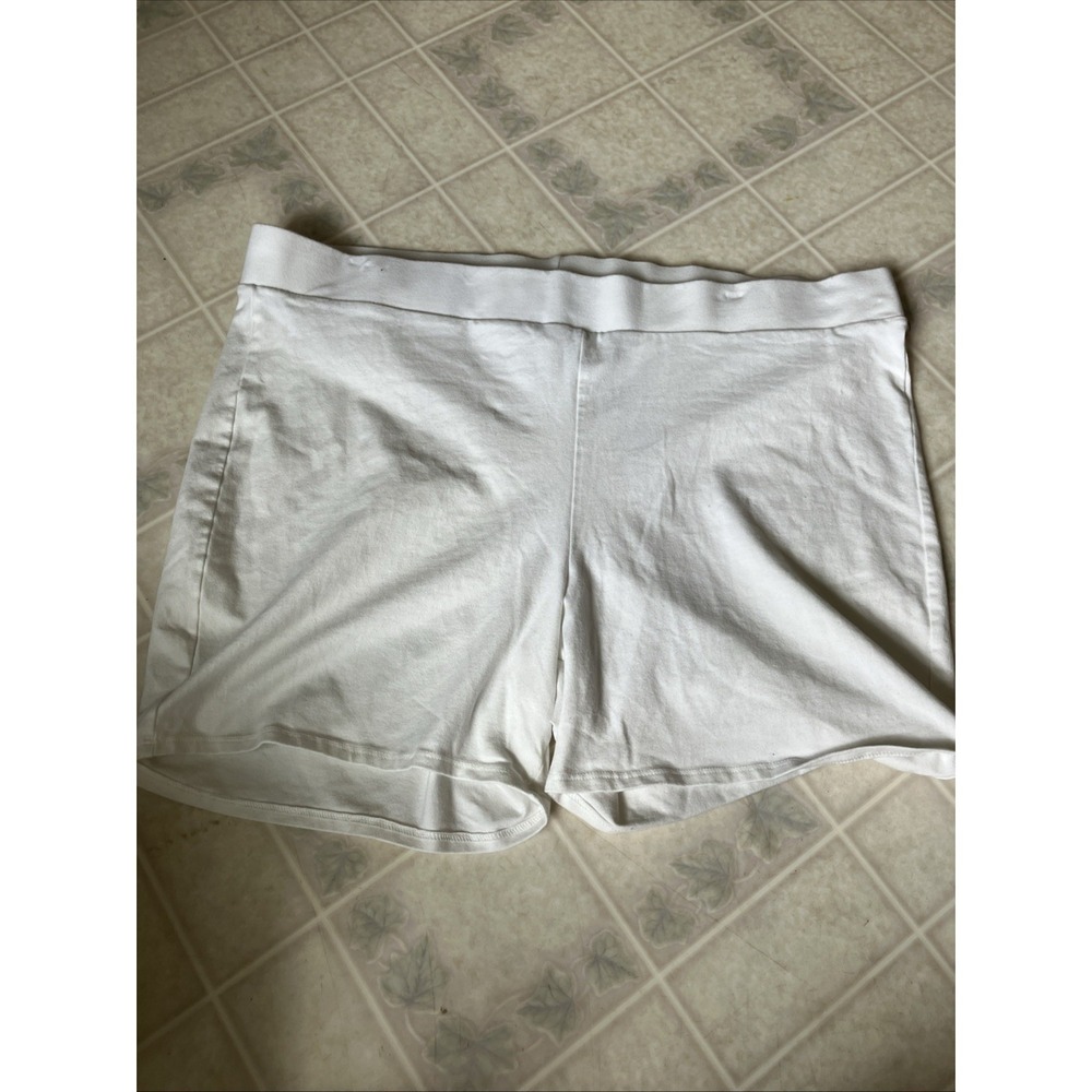 Neutral Minimalist Capsule Cotton Knit High Comfort Waist White Shorts Size 4